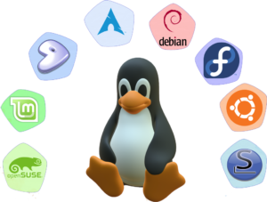 Linux Distro logos and Tux